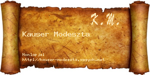 Kauser Modeszta névjegykártya